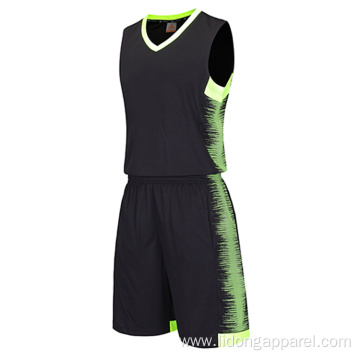 Quick Dry Basketball Jersey Black And Green Design